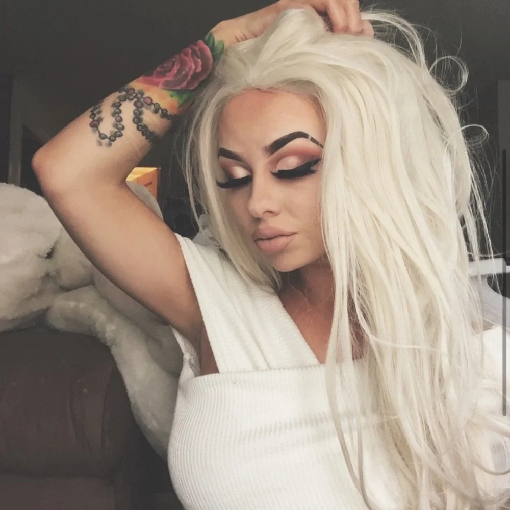 White Blonde Natural Straight Lace Front Wig *NEW*
